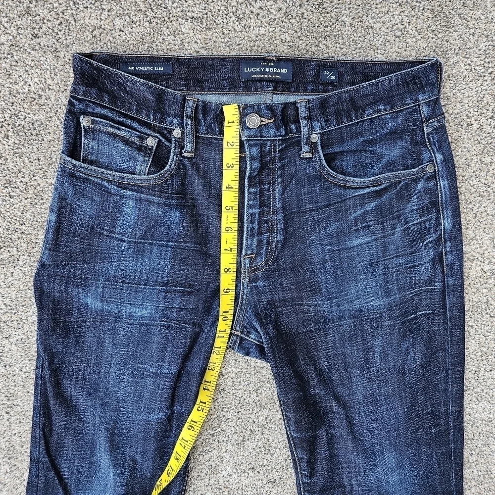 Lucky Brand Dark Wash 410 Athletic Slim Straight Leg Denim Jeans Mens 32/30